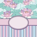 Vintage flower frame with lotus Royalty Free Stock Photo