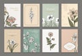 Vintage flower frames. Floral rose wallpaper, romantic and elegant graphic card background for wedding and birthday Royalty Free Stock Photo