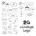 24 vintage Flower Logos