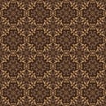 Vintage flower pattern on Jepara batik with smooth dark brown color design