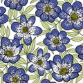 Vintage flower seamless pattern.