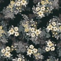 vintage flower seamless pattern with metallic color ground digital textile print Royalty Free Stock Photo