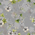 vintage flower seamless pattern with metallic color ground digital textile print Royalty Free Stock Photo