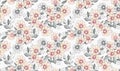 vintage flower seamless pattern with metallic color ground digital textile print design Royalty Free Stock Photo