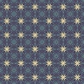 Vintage Flowers Graphic On Navy Blue Background Pattern. Royalty Free Stock Photo