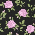Vintage flowers and leaves. A bouquet of roses. Seamless patterns Royalty Free Stock Photo