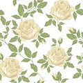 Vintage flowers and leaves. A bouquet of roses. Seamless patterns Royalty Free Stock Photo