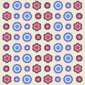 Vintage flowers pattern in retro colors