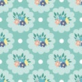 Vintage flowers in a seamless pattern repear