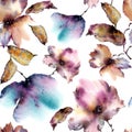 Seamless floral background. Faded flowers pattern. Transparent floral petals. Textile pattern template. Royalty Free Stock Photo