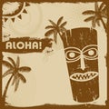 Vintage flyer with tiki and palms