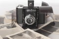 A vintage folding camera