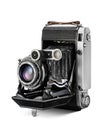 Vintage folding camera isolated on a white background Royalty Free Stock Photo