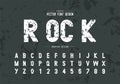 Vintage Font and alphabet vector, Texture style typeface letter and number design Royalty Free Stock Photo