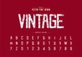 Vintage font and alphabet vector, Texture typeface and letter number design Royalty Free Stock Photo