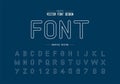 Vintage font and alphabet vector, Typeface letter and number design, Graphic text on background Royalty Free Stock Photo