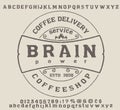 Vintage font coffee illustration for poster or menu template