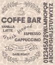 Vintage font coffee illustration for poster or menu template