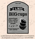 Vintage font coffee illustration for poster or menu template