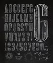 Vintage font letters chalk