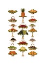 Vintage food fruits clip art set