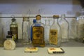 Vintage food and medicine bottles Royalty Free Stock Photo
