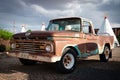 Vintage Ford parked in front of the Wigwam Motel, Route 66 Royalty Free Stock Photo