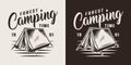 Vintage forest camping label
