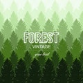 Vintage forest tree seamles design template. Vector illustration