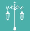 Vintage forging ornate streetlamps