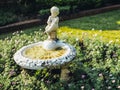 A vintage fountain in the green park which creates aesthetic atmosphere Royalty Free Stock Photo