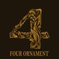 Vintage four number ornament style