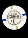 Vintage Four Queens Hotel & Casino $1 Poker Chip Royalty Free Stock Photo