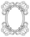 Vintage frame with baroque ornament. Decorative elegant round border Royalty Free Stock Photo