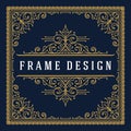 Vintage frame border ornament and vignettes swirls decoration with divider template vector illustration Royalty Free Stock Photo