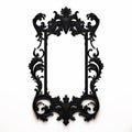 Vintage Frame Design: Ornate Black Frame On White Background Royalty Free Stock Photo