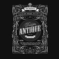 Vintage frame design western label antique border blackboard Royalty Free Stock Photo