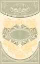 Vintage Frame or label with Floral background in o Royalty Free Stock Photo