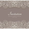 Vintage frame with lace border pattern Royalty Free Stock Photo