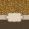 Vintage frame with leopard texture