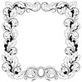 Vintage frame ornament from oak branches with
