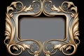 Vintage frame with ornament in Victorian style on black background Royalty Free Stock Photo