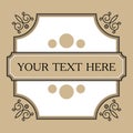 Vintage frame pattern retro background. Calligraphic design elements. vector vintage frame with place for your text Royalty Free Stock Photo