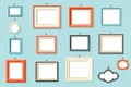 Vintage frame photo picture painting drawing template icons set wall background flat design vector illustration Royalty Free Stock Photo