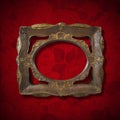 Vintage Frame on Red Velvet Background Royalty Free Stock Photo