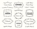 Vintage frame set. Ornate frames and scroll elements. Calligraphic Page Dividers. Royalty Free Stock Photo