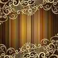 Vintage frame with striped pattern, golden curls Royalty Free Stock Photo