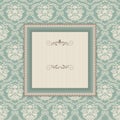 Vintage frame on victorian seamless background Royalty Free Stock Photo