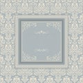 Vintage frame on victorian seamless background Royalty Free Stock Photo