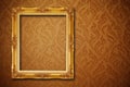 Vintage frame on wallpaper